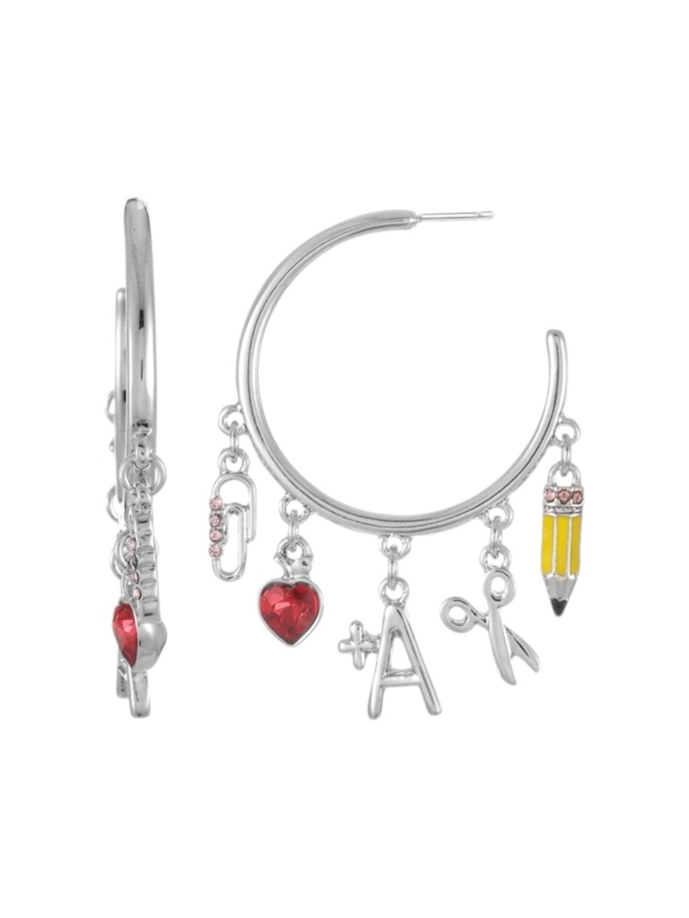 Packed Party Teacher Back To School Charm Hoop Earrings - NWT - Picture 2 of 4